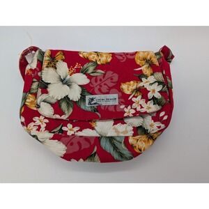 Local Design Hawaii Red Hibiscus Canvas Crossbody Bag - Made in USA